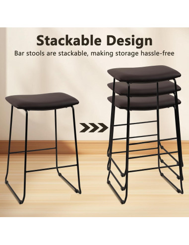 Conjunto de 4 Taburetes de Bar Klasika Modernos Marrón