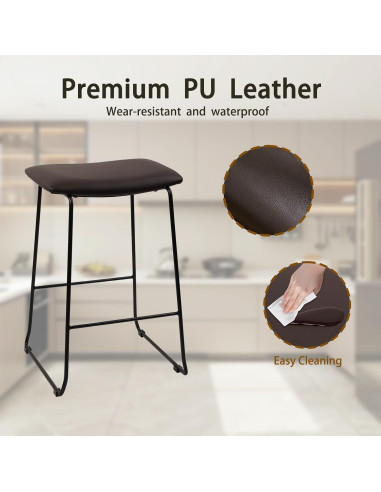 Conjunto de 4 Taburetes de Bar Klasika Modernos Marrón