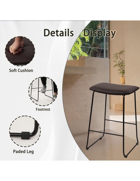 Conjunto de 4 Taburetes de Bar Klasika Modernos Marrón