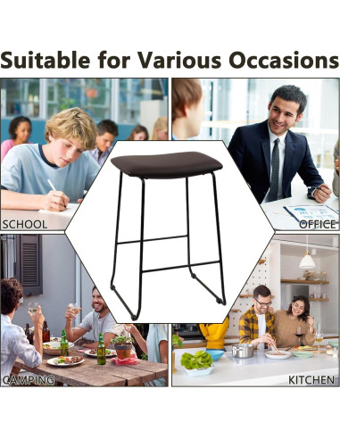 Conjunto de 4 Taburetes de Bar Klasika Modernos Marrón