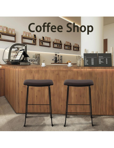 Conjunto de 4 Taburetes de Bar Klasika Modernos Marrón