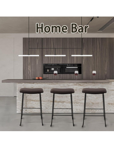 Conjunto de 4 Taburetes de Bar Klasika Modernos Marrón