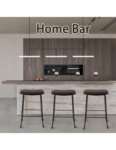 Conjunto de 4 Taburetes de Bar Klasika Modernos Marrón