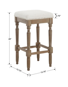 Taburetes de cocina rústicos LZAREAL, juego de 2, 34.92 cm 2
