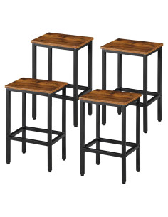 Juego de 4 Taburetes de Bar Metálicos SUPER DEAL 66 cm