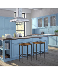 Juego de 4 Taburetes de Bar Metálicos SUPER DEAL 66 cm 2