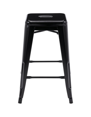 Taburetes de Bar de Metal Vogue 61 cm Altura 4 Piezas Negro