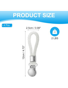 Clip de Toallas de Cocina PATIKIL - Paquete de 4, Blanco 2