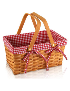 Cesta de Picnic Yesland de Madera Natural 33x20.3x15.9 cm