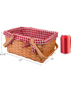 Cesta de Picnic Yesland de Madera Natural 33x20.3x15.9 cm 2