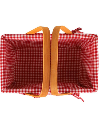 Cesta de Picnic Yesland de Madera Natural 33x20.3x15.9 cm