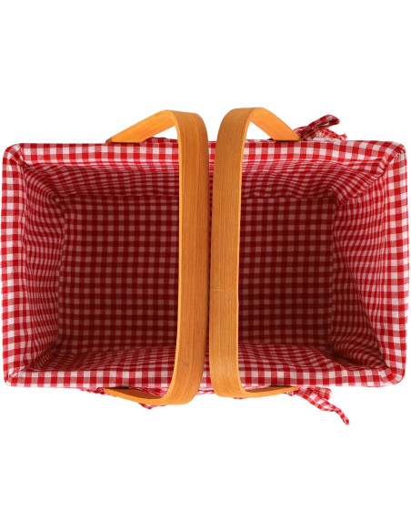 Cesta de Picnic Yesland de Madera Natural 33x20.3x15.9 cm