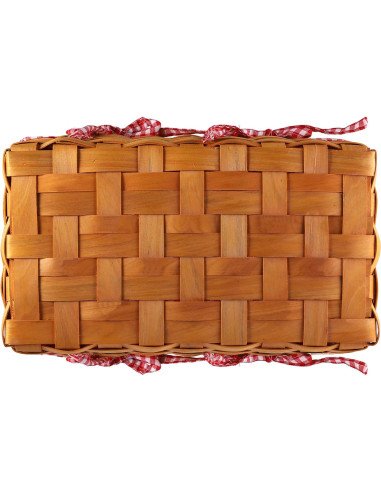 Cesta de Picnic Yesland de Madera Natural 33x20.3x15.9 cm