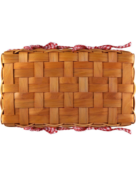 Cesta de Picnic Yesland de Madera Natural 33x20.3x15.9 cm