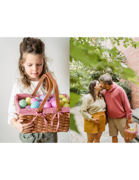 Cesta de Picnic Yesland de Madera Natural 33x20.3x15.9 cm