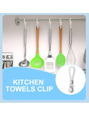 Clip de Toallas de Cocina PATIKIL - Paquete de 4, Blanco