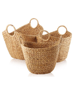 Conjunto de 3 Cestas de Almacenamiento Casafield - Juncos Naturales