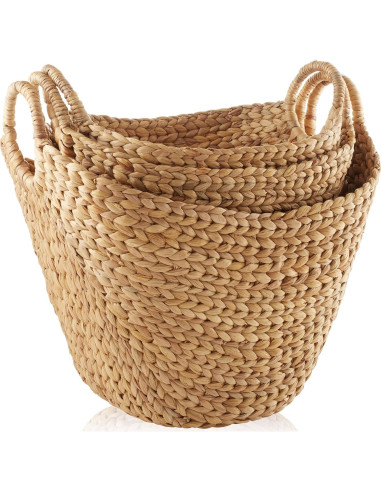 Conjunto de 3 Cestas de Almacenamiento Casafield - Juncos Naturales