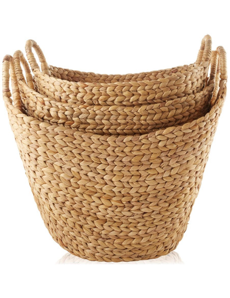 Conjunto de 3 Cestas de Almacenamiento Casafield - Juncos Naturales