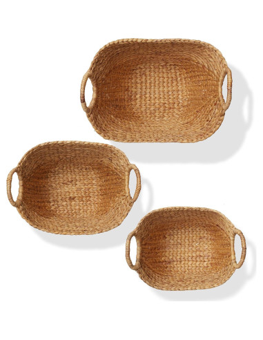 Conjunto de 3 Cestas de Almacenamiento Casafield - Juncos Naturales