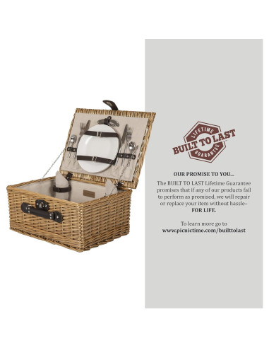 Cesta de Picnic Clásica PICNIC TIME para 2 Personas Mimbre