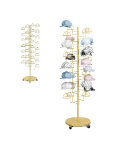 Soporte para Sombreros HEOTJUUQ de Metal 30 Ganchos Dorado