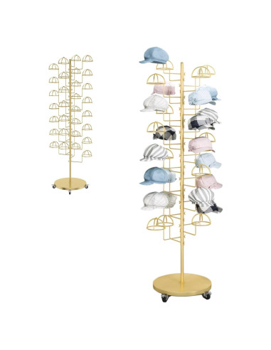 Soporte para Sombreros HEOTJUUQ de Metal 30 Ganchos Dorado