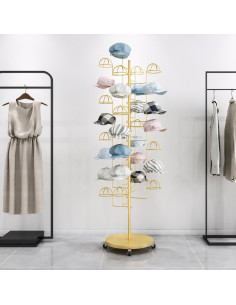 Soporte para Sombreros HEOTJUUQ de Metal 30 Ganchos Dorado 2