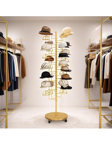 Soporte para Sombreros HEOTJUUQ de Metal 30 Ganchos Dorado