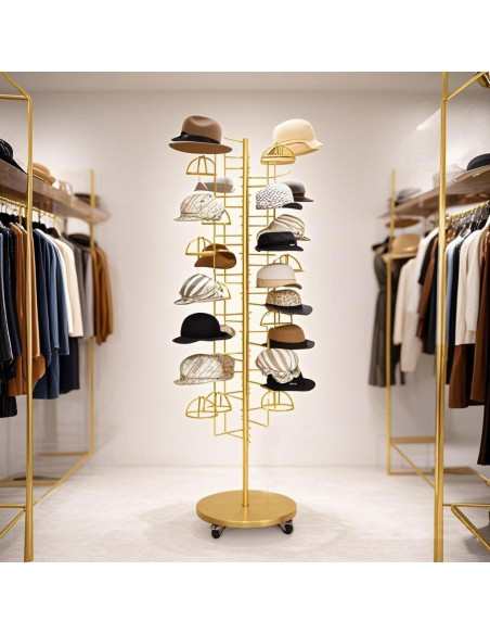 Soporte para Sombreros HEOTJUUQ de Metal 30 Ganchos Dorado