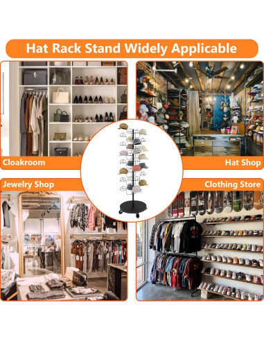 Soporte para Sombreros HEOTJUUQ de Metal 30 Ganchos Dorado