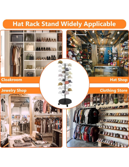 Soporte para Sombreros HEOTJUUQ de Metal 30 Ganchos Dorado