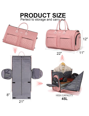 Bolsa de Ropa Rodante Modoker 3 en 1 Rosa 45L