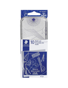 Set de Matemáticas STAEDTLER 10 Piezas con Compás y Escuadras 2