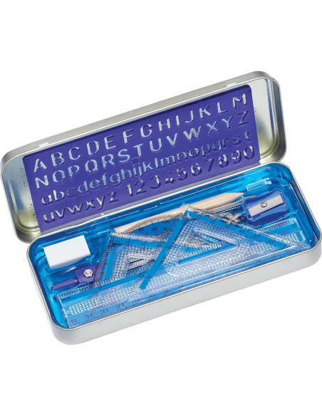 Set de Matemáticas STAEDTLER 10 Piezas con Compás y Escuadras