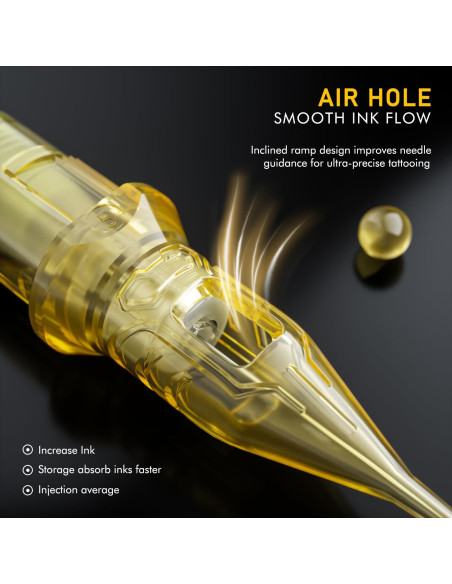 Agujas de Tatuaje LIUMATE 1RL 20Pcs Cartucho Desechable