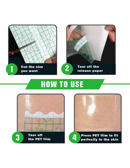 3 Rollos Vendaje Cuidado Tatuajes Jconly Impermeable 5.08-15.24 cm