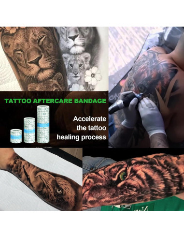 3 Rollos Vendaje Cuidado Tatuajes Jconly Impermeable 5.08-15.24 cm