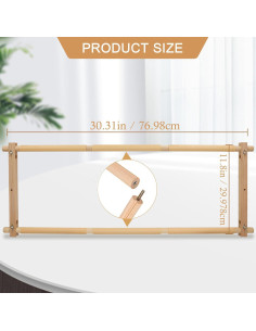 Marco de Bordado Desmontable Guofa 76.8x30cm Madera Natural 2