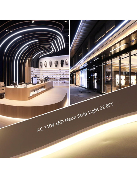 Tira LED Neón 10M ZHONG YI 3000K Blanco Cálido Impermeable