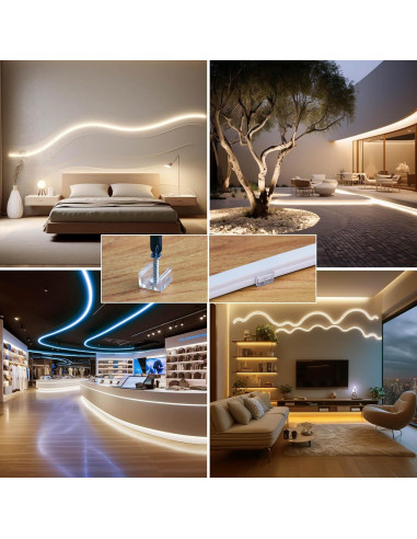 Tira LED Neón 10M ZHONG YI 3000K Blanco Cálido Impermeable