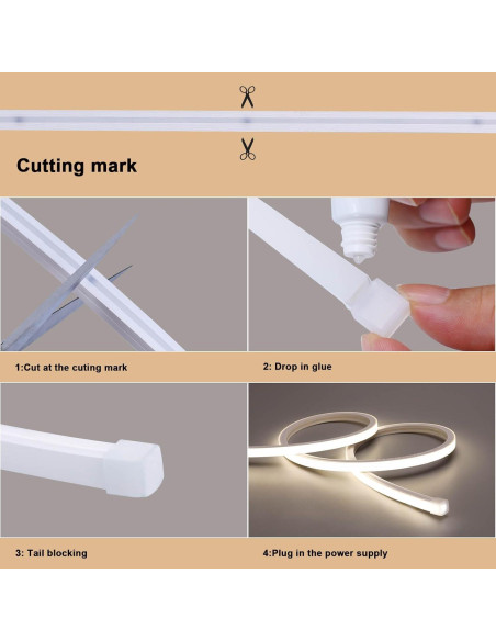 Tira LED Neón 10M ZHONG YI 3000K Blanco Cálido Impermeable