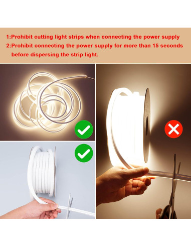 Tira LED Neón 10M ZHONG YI 3000K Blanco Cálido Impermeable