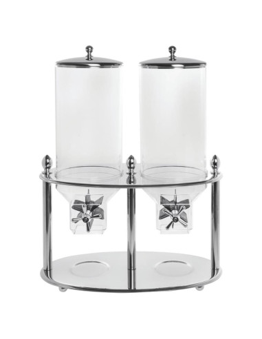 Dispensador de Cereal HUBERT Doble Acero Inoxidable 21.8 L