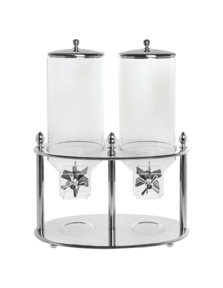 Dispensador de Cereal HUBERT Doble Acero Inoxidable 21.8 L