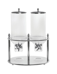 Dispensador de Cereal HUBERT Doble Acero Inoxidable 21.8 L 2