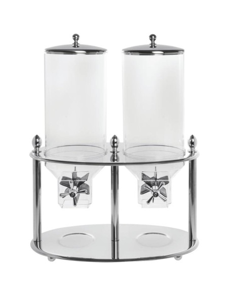 Dispensador de Cereal HUBERT Doble Acero Inoxidable 21.8 L