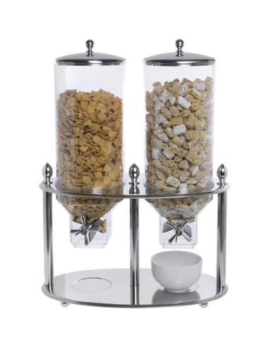 Dispensador de Cereal HUBERT Doble Acero Inoxidable 21.8 L