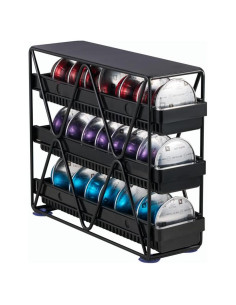 Soporte para Cápsulas de Café MEAERTON 3 Niveles Negro 24 Caps