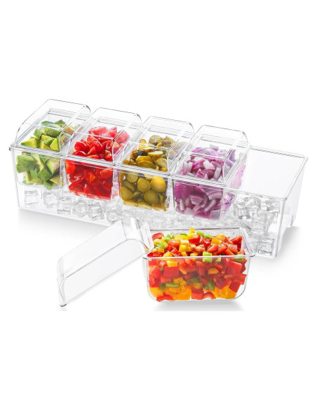 Caddy de Condimentos Frío Lifewit con 5 Contenedores 600ml